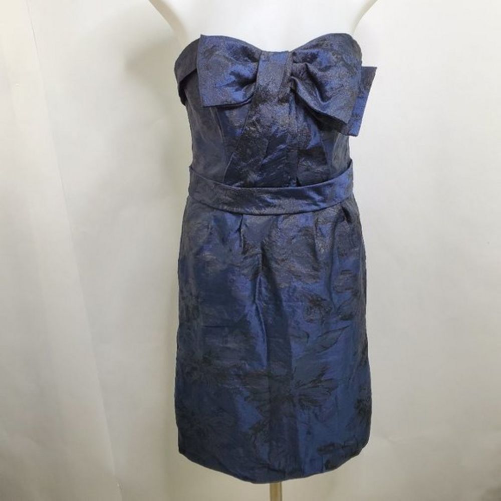 White by Vera Wang Dress 2 Blue Bow Strapless Text